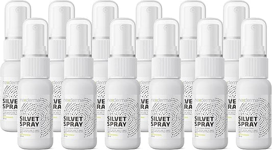 NEXDERMA Pet Wound Care with Colloidal Silver Medicated Itch Relief Hot Spot Spray for Dogs & Cats | First Aid Skin, Vet Formulated, All Natural Pain Free Formula - 25ml (Pack of 12)