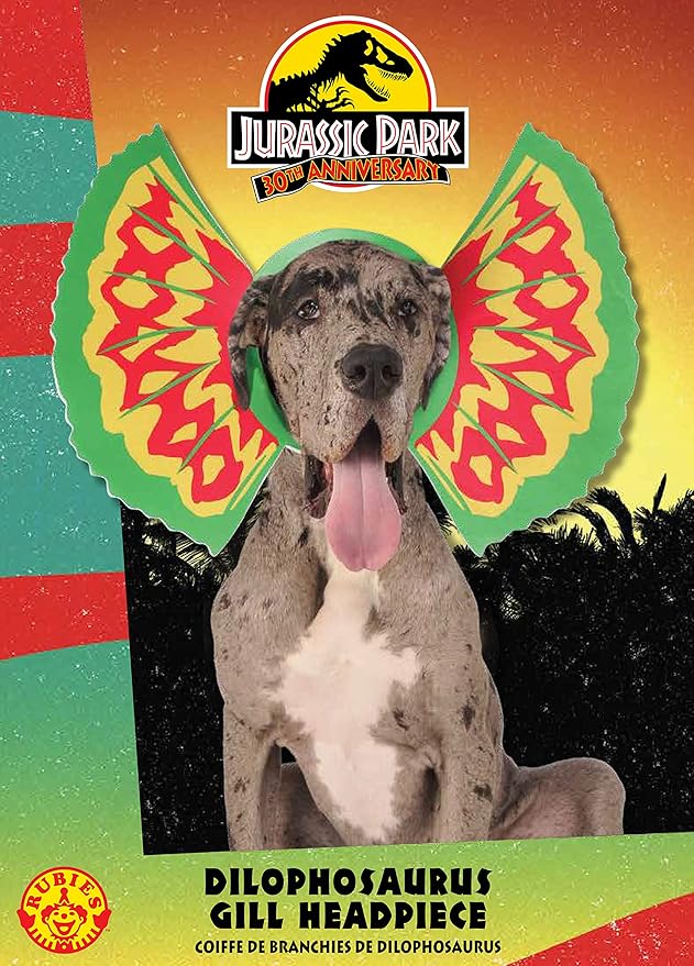 Jurassic World: Dilophosaurus Gills Pet Costume for For Dogs or Cats by Rubies, S/M
