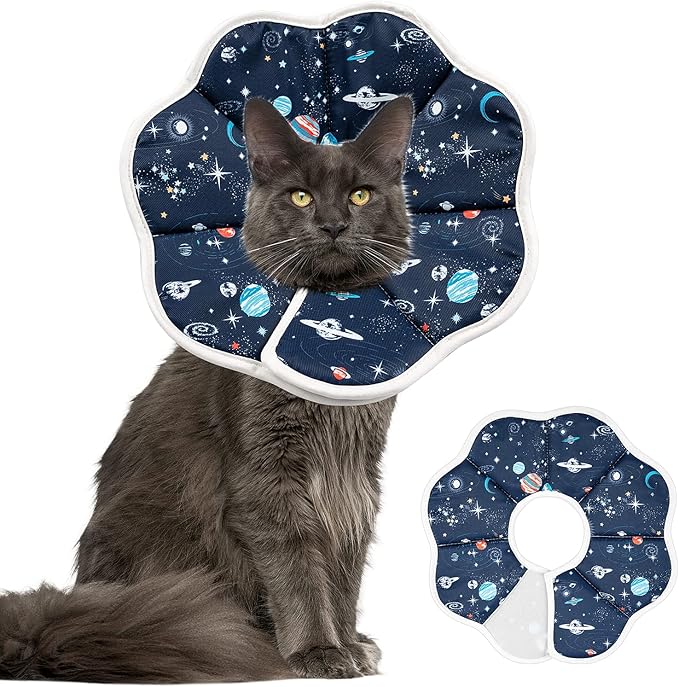 Depets Cat Cone Collar Soft, Adjustable Lightweight Cat Recovery E Collar to Stop Licking for Puppy Rabbit, Waterproof Pet Cone for Small Animal After Surgery Grooming, Neck Girth 9.5 in