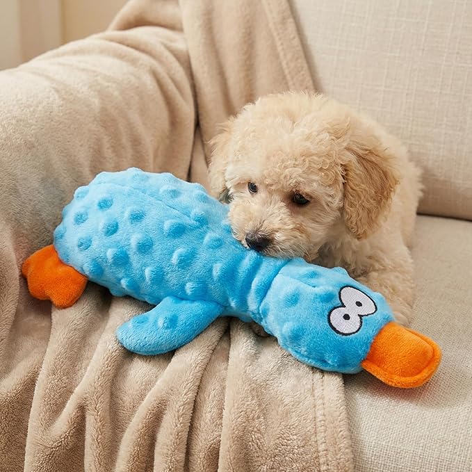 Calming Duck for Dogs, Interactive Squeaky Dog Chew Toy with Built-in Squeaker, Stuffed Duck Dog Squeaky Toy to Keep Them Busy for Small, Medium & Large Dogs Cats