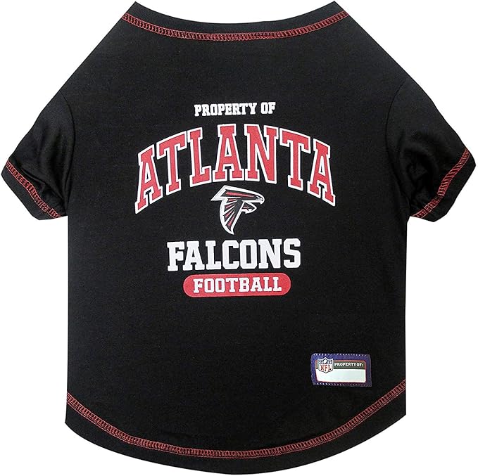 NFL Atlanta Falcons Dog T-Shirt for Pets, Size Small. Officially Licensed Pet Shirt with Team Logo, Soft Stretchable Comfort Fit Apparel for Dogs & Cats
