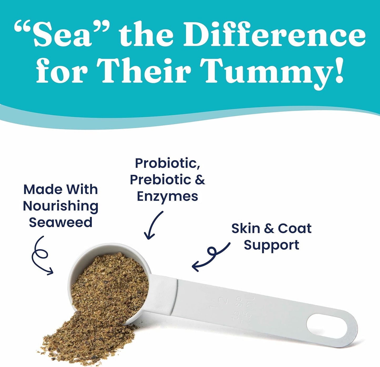 Solid Gold SeaMeal Cat Probiotic & Dog Probiotics for Digestive Health - Kelp Powder Dog & Cat Multivitamin Supplement w/Prebiotics & Digestive Enzymes for Skin, Coat, & Gut + Immune Support - 3.5oz