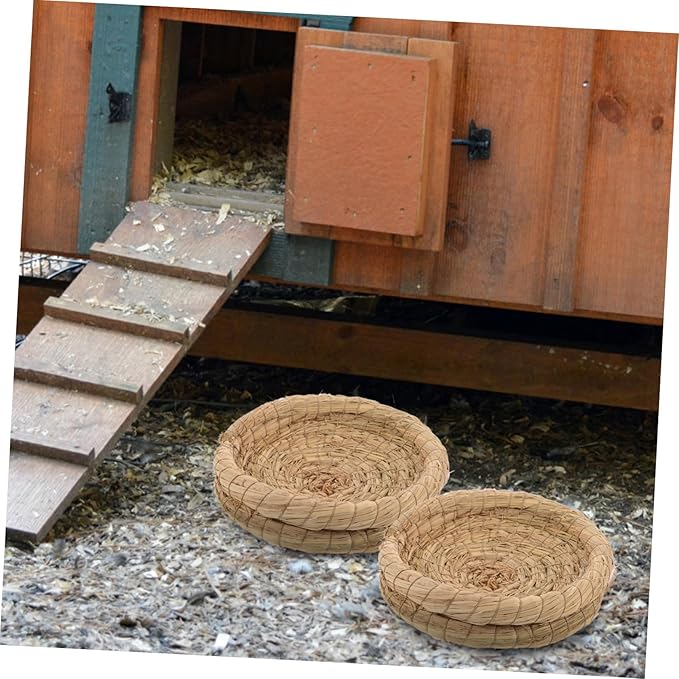BESPORTBLE 5pcs Handwoven Small Animal Nest Cozy Woven Straw Sleeping Pad for Pets Comfortable Birdcage Accessories for Guinea Pigs and Chickens