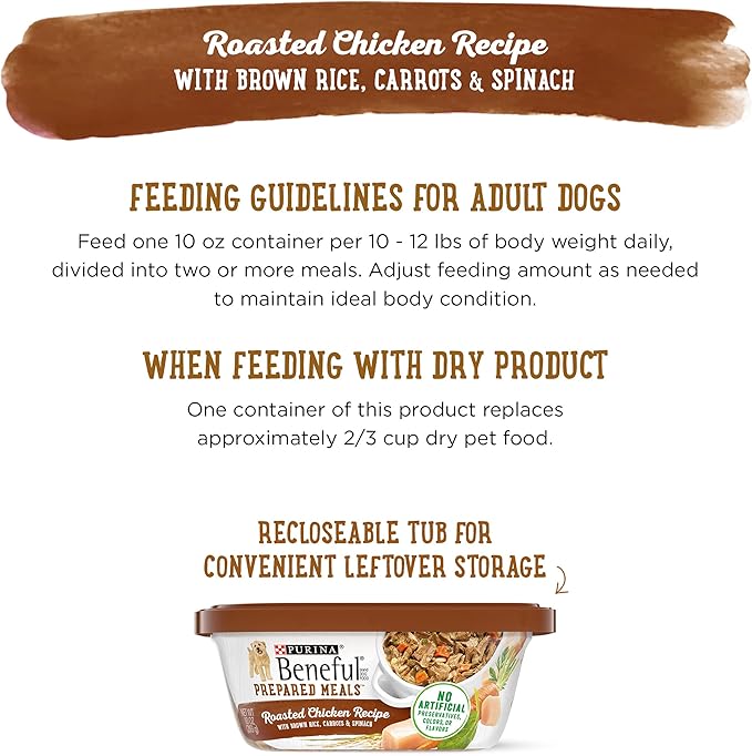 Beneful Purina Gravy Wet Dog Food, Prepared Meals Roasted Chicken Recipe - (8) 10 oz. Tubs (Pack of 2)
