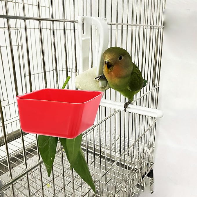 Toddmomy 6pcs Hanging Bird Cage Feeding Cups Water Bowls for Parrots Chickens Rabbits Poultry Pigeon Small Pet Feeder Accessories