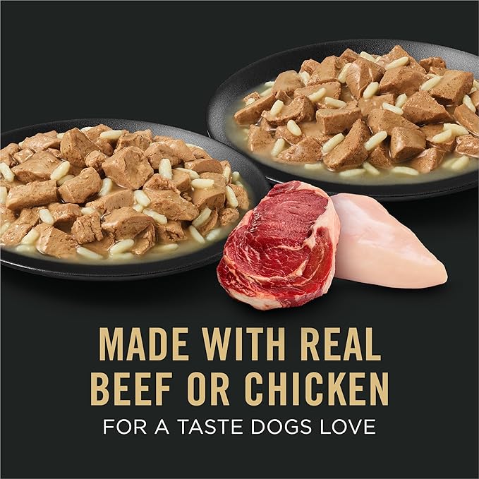 Purina Pro Plan Specialized Large Breed Chicken and Rice and Beef and Rice in Gravy 12ct High Protein Wet Dog Food Variety Pack - (Pack of 12) 13 oz. Cans