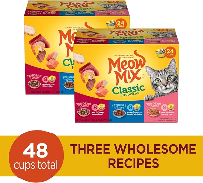 Meow Mix 2.75 Ounce Classic Favorites Variety 24 Pack