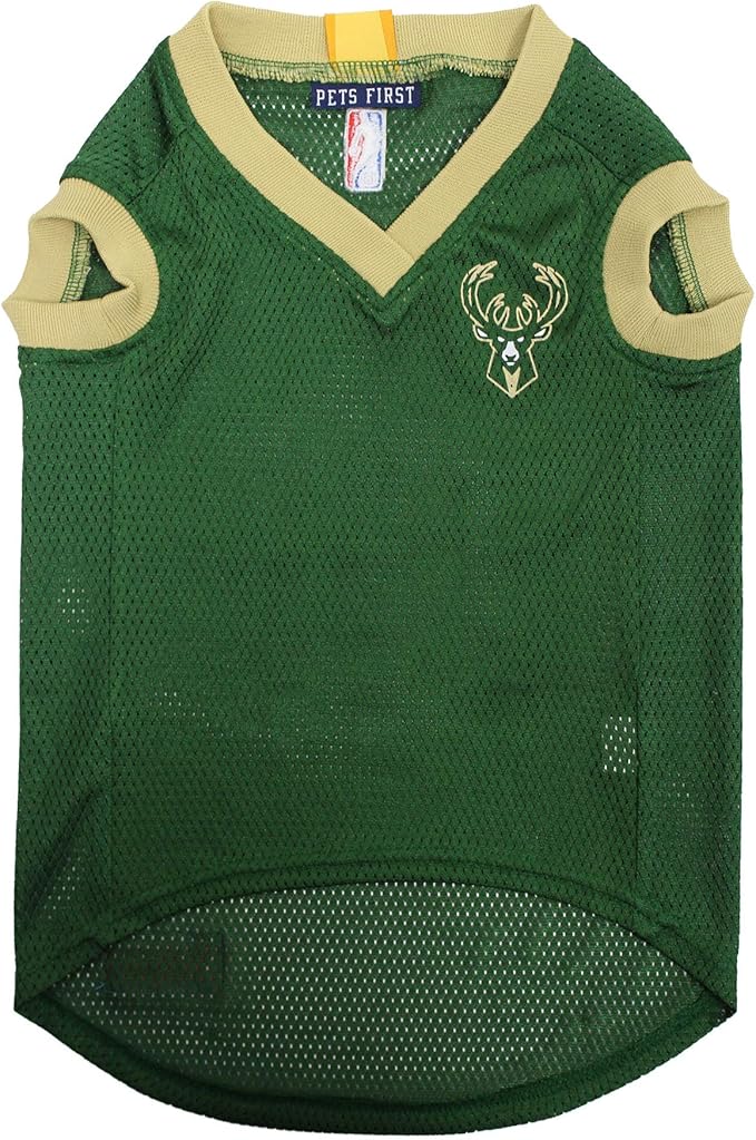 Pets First NBA MILWAUKEE BUCKS DOG Jersey, X-Small - Tank Top Basketball Pet Jersey