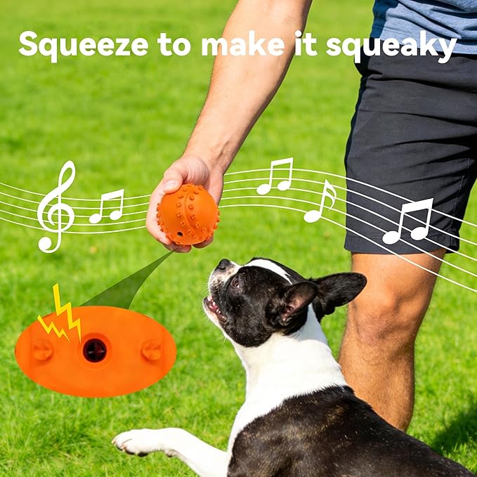 LESYPET Dog Toy Interactive Squeaky Toys for Puppy and Cats - Stuffed Monster Toy Ball for Small, Medium, Large Dogs, Plush Puppy Chewy Toys for Playing, Blue