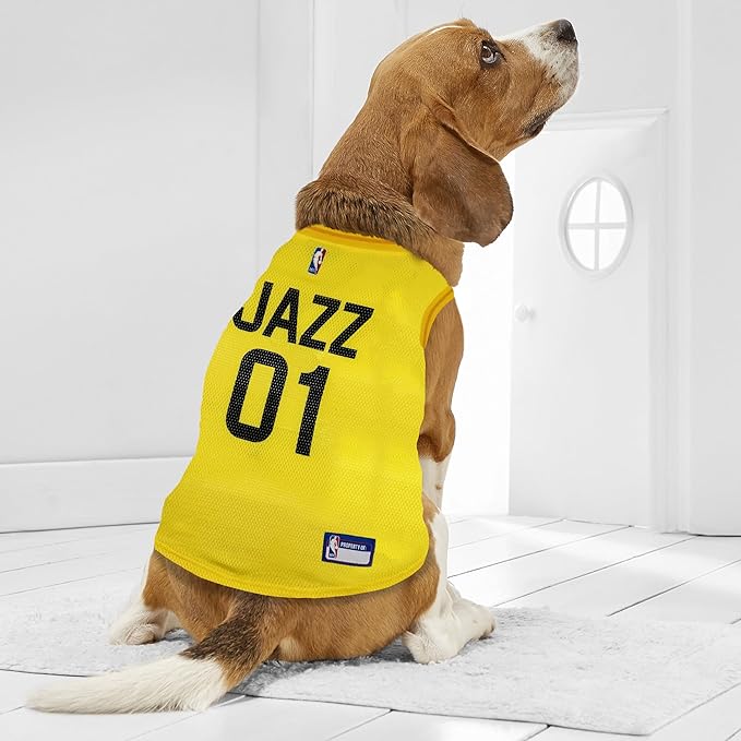 Pets First NBA Utah Jazz Dog Jersey, Large - Tank Top Basketball Pet Jersey