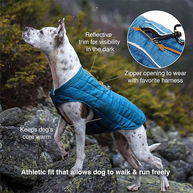 Kurgo Loft Dog Jacket - Reversible Cozy Coat for Outdoor Adventures - Water Resistant - Athletic Fit - Machine Washable Fabric - Reflective Dog Gear - X-Large - Deep Violet