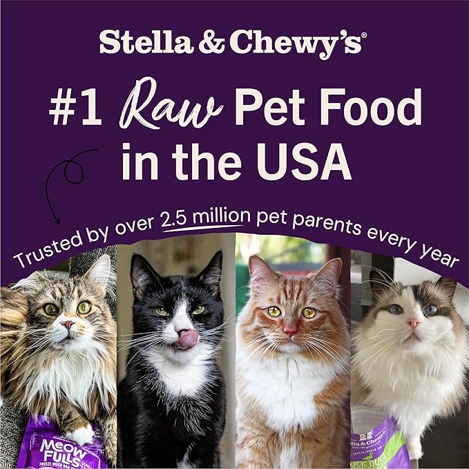 Stella & Chewy's Freeze-Dried Raw Cat & Kitten Food Topper - Magical Dinner Dust - Premium Wild-Caught Salmon & Cage-Free Chicken - Grain-Free, Protein-Rich - Perfect For Picky Eaters - 7 oz