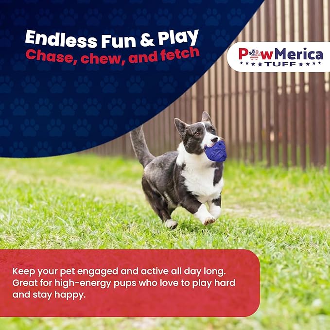 B-Dawg – Indestructible Dog Toy for Aggressive Chewers – Bulldog Shape for Interactive & Engaging Play – Cleans Teeth & Massage Gum – Pet-Safe & Made in USA (3.75 x 3.75 x 3.75 Inches)