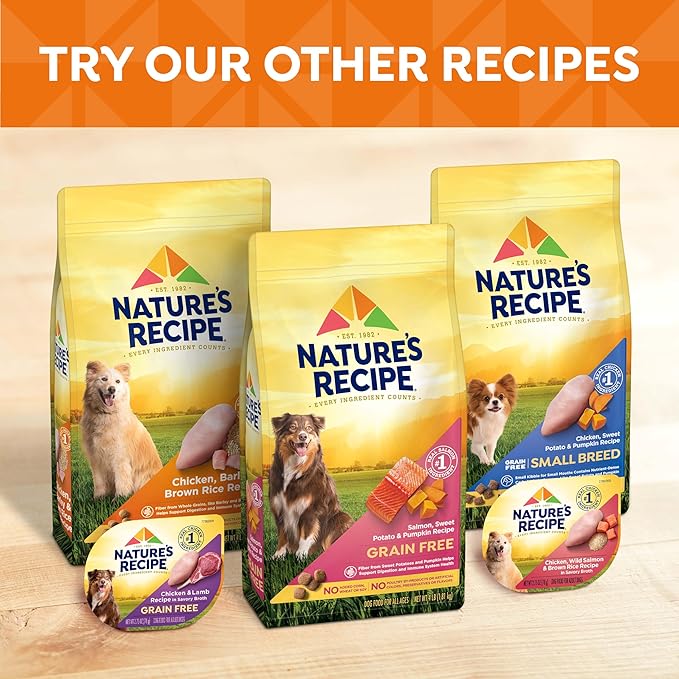 Nature's Recipe Grain Free Small Breed Dry Dog Food, Chicken, Sweet Potato & Pumpkin Recipe, 4 lb. Bag