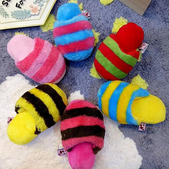 1Pc Blue Cute Pet Puppy Dog Cat Slipper Shape Plush Slipper Sound Pet Toy Pet Dog Chew Toys Dog Squeak Plush Toys Tooth Cleaning Chew Play Toy Chew Supplies