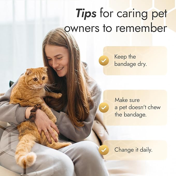 Self-Adhering Elastic Dog Bandages for Wounds – Cat & Dog Bandage Prevents Licking and Scratching – Made from Natural Rubber Latex, the Wrap Sticks to Itself – Set of 9 x 5 cm Rolls