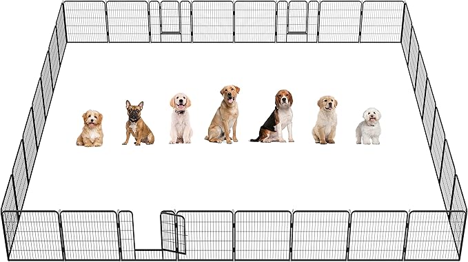 Topeakmart Dog Playpen Outdoor Puppy Exercise Pen Indoor Portable Pet Fence for Yard/RV Camping, 32 Inch 32 Panels