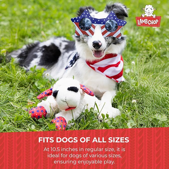 Multipet Lamb Chop Easter Dog Toy | Plush Dog Toy | Squeaker Dogs Toys |10" | White | Officially Licensed