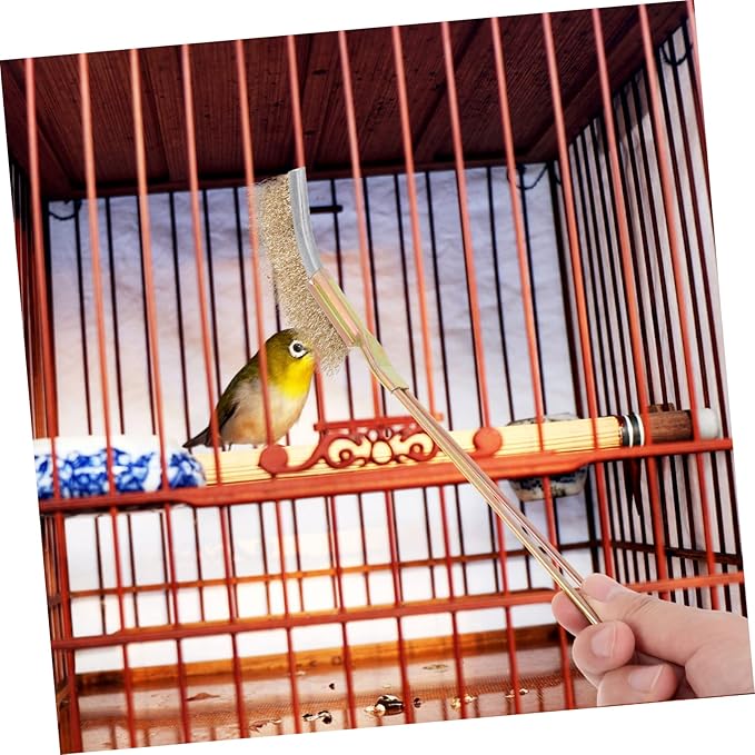 Toddmomy 1Set Cage Clean Brush for Birds Durable Wire Brush with Handle Angled Heads for Parrot Cage Cleaning Bird Cage Supplies