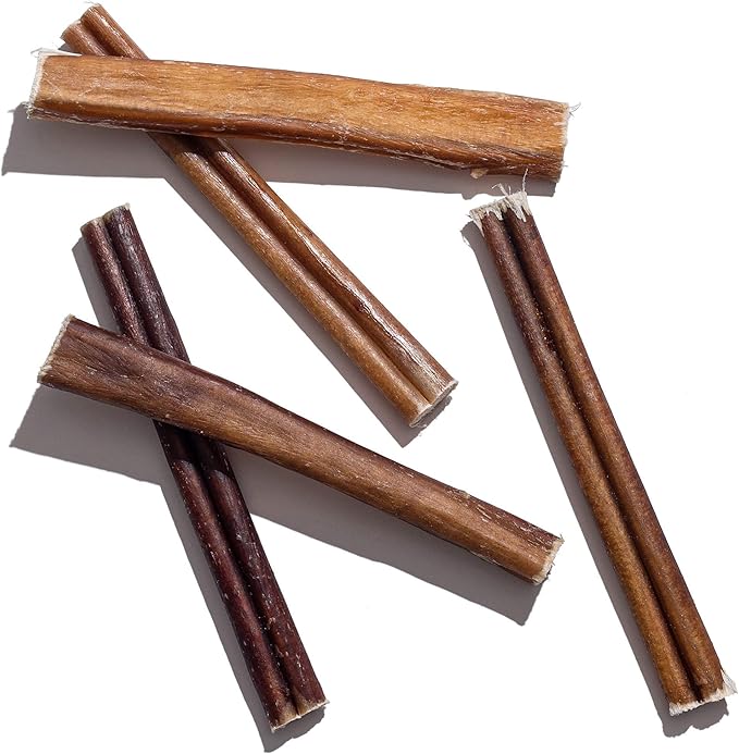 Jack&Pup 6 Inch Bully Sticks for Dogs (5 Pack) Extra Thick Long Lasting Dog Chews, Single Ingredient, 100% Beef Bully Sticks for Large Dogs