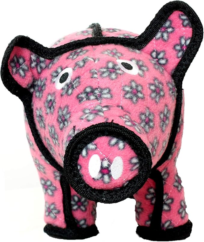 TUFFY - World's Tuffest Soft Dog Toy -Barnyard- Multiple Layers. Made Durable, Strong & Tough. Interactive Play (Tug, Toss & Fetch). Machine Washable & Floats. (Pig, Large 2 Pack)