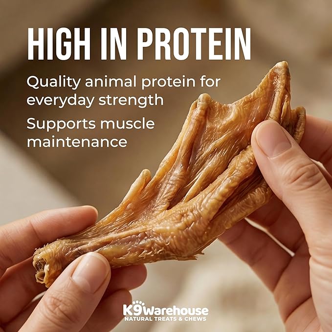 K9warehouse Duck Feet for Dogs – High Protein Dehydrated Dog Treats, Natural Crunchy Chews with Collagen, Glucosamine & Chondroitin for Joint & Hip Health, Dental Care, Small to Large Breeds (30 pcs)