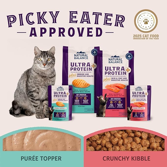 Natural Balance Ultra Protein Plus Dry Cat Food, Immune & Digestive Health Real Chicken & Chicken Meal Recipe with Nutrient-Rich Organs, High Protein Cat Food for Picky Cats - 5 lbs.