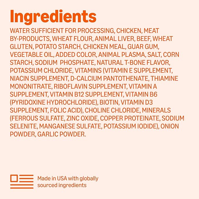 Amazon Basics Wet Dog Food, Cuts in Gravy, T-Bone Flavor, Made with Real Chicken and Beef, 13.2 oz can (Pack of 12)