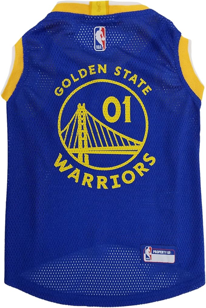 Pets First NBA GOLDEN STATE WARRIORS DOG Jersey, X-Large - Tank Top Basketball Pet Jersey