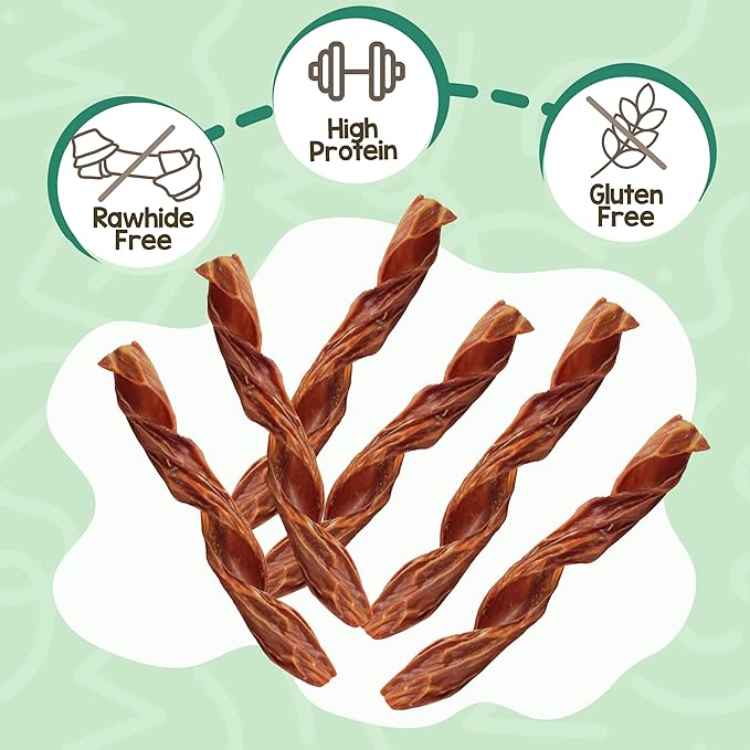 Nature Gnaws Beef Gullet Springs for Dogs 7-8" (12 Count) - Natural Beef Jerky Stick Dog Chew Treats - Rawhide Free