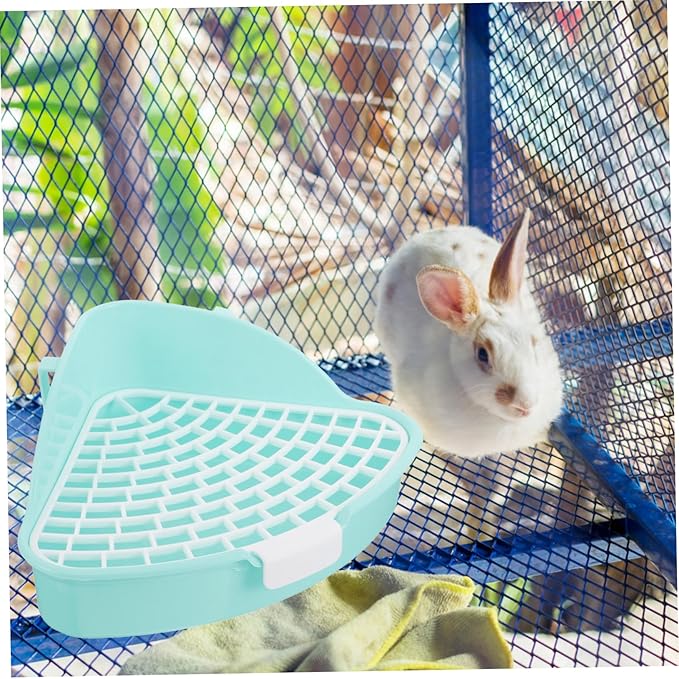 Totority Rabbit Litter Box Pet Potty Training Aid Triangle Cat Toilet Indoor Use