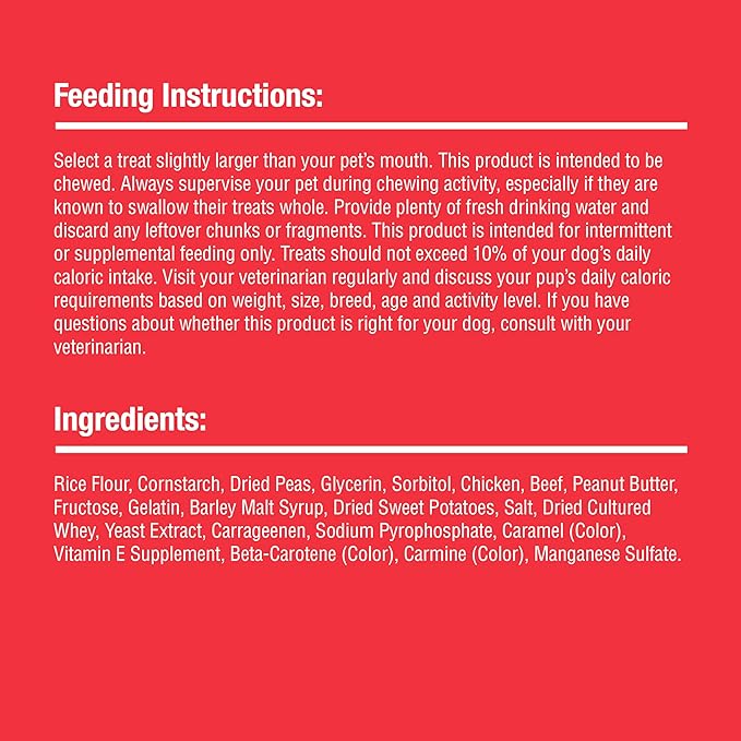 DreamBone Triple Flavor Twisties Chews for Dogs, Treat Your Dog to Rawhide-Free Chews Made with Real Chicken, Beef and Peanut Butter, 25 Count