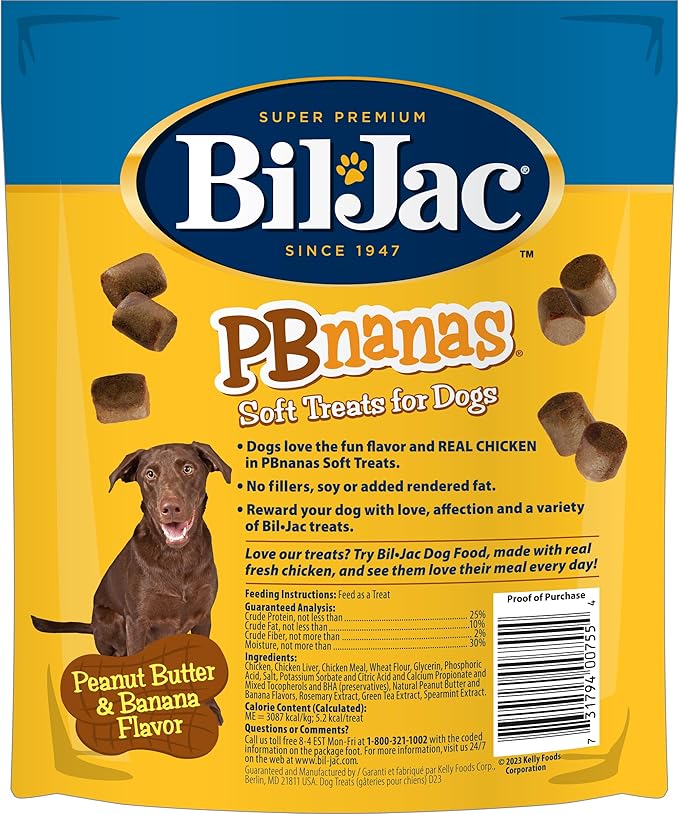 Bil-Jac PB-Nanas Dog Treats 4oz