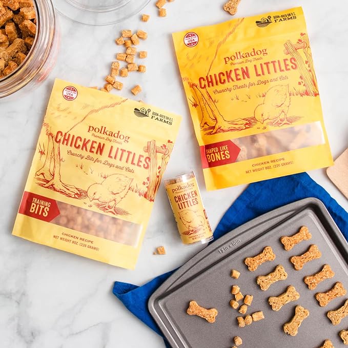 Polkadog Chicken Littles Bone Shaped Dog Treats - Chicken, Crunchy, All Natural, Limited Ingredient, Lean Protein Snacks for Dogs, Great for All Breeds, Made in USA - 7oz