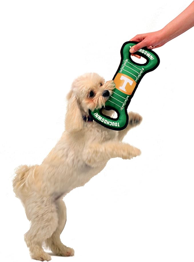 NCAA Football Field Dog Toy with Squeaker. - Tennessee Volunteers - for Tug, Toss, and Fetch. - Tough& Durable PET Toy