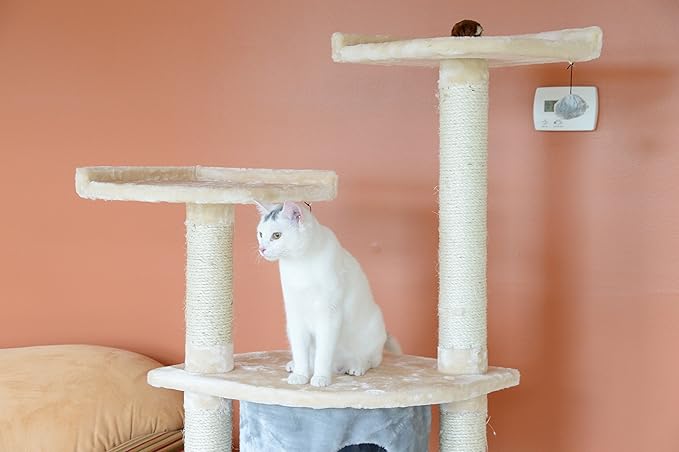 Armarkat Real Wood Cat Tree Model A6401, Blanched Almond,34"(L)X24"(W)X64"(H)