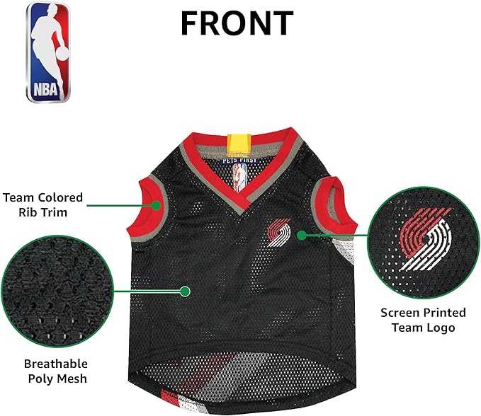 Pets First NBA Portland Trailblazers Dog Jersey, X-Small- Tank Top Basketball Pet Jersey