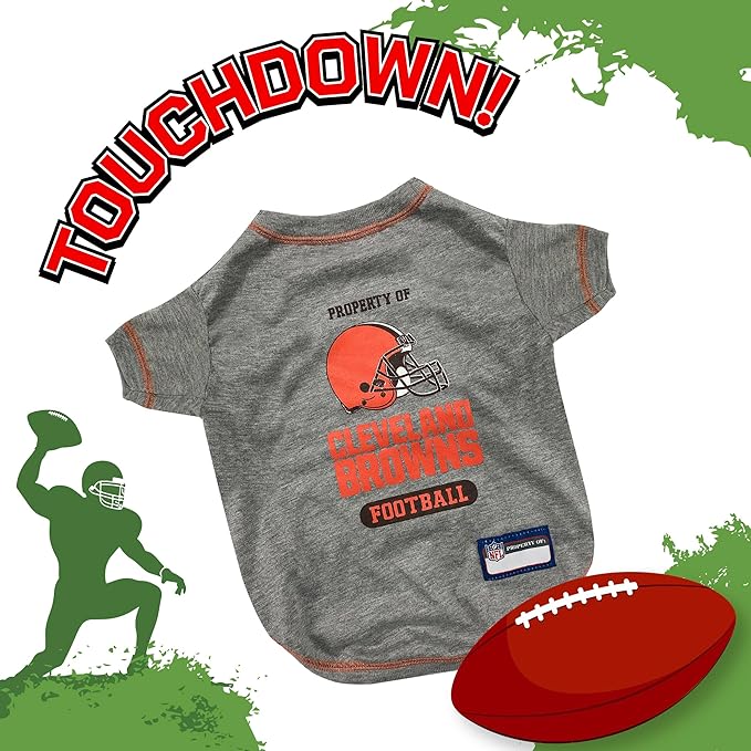 NFL Cleveland Browns Dog T-Shirt for Pets, Size Medium. Officially Licensed Pet Shirt with Team Logo, Soft Stretchable Comfort Fit Apparel for Dogs & Cats
