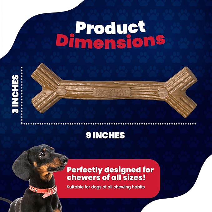 Stick – Indestructible Dog Toy for Aggressive Chewers – Durable Stick Toy for Chewing, Play & Gnawing – Helps Clean Teeth and Massage Gums – Pet-Safe & Made in USA (9 x 3 x 1.3 Inches)