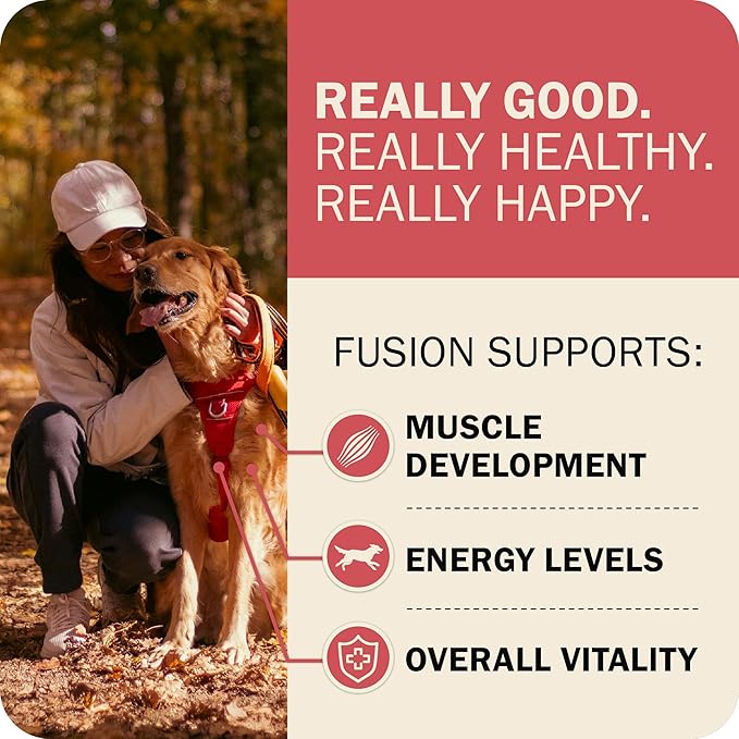 Redbarn Powerfood Fusion Air Dried Kibble Blend – Whole Grain Land Beef Lamb Recipe – Made in USA Adult Dry Dog Food with Superfoods, Prebiotics, Postbiotics - 20lb Bag