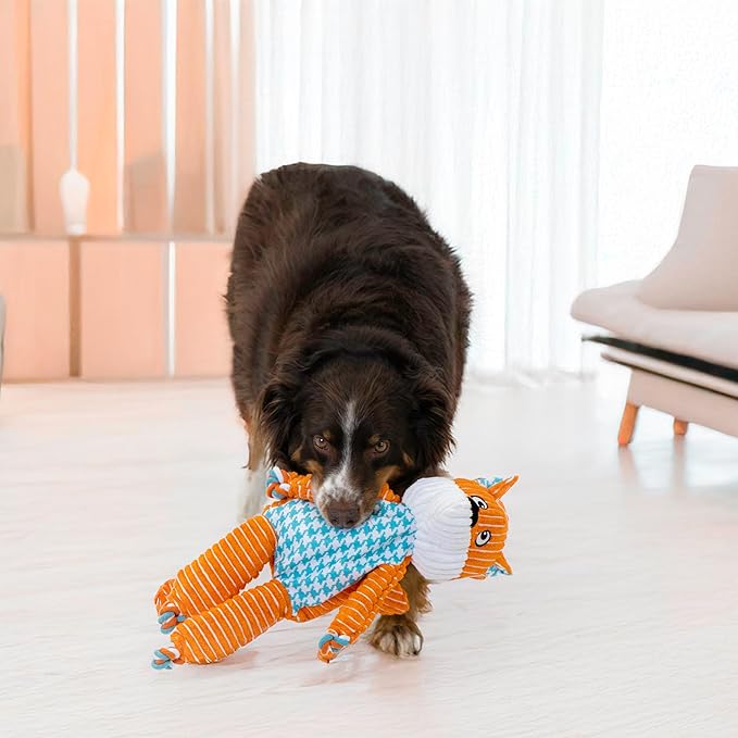 KONG XL 2 Pack - Soft Plush Dog Toy for Large Breeds - Durable, Cuddly & Squeaky - Perfect for Play & Comfort (Fox/Hippo)