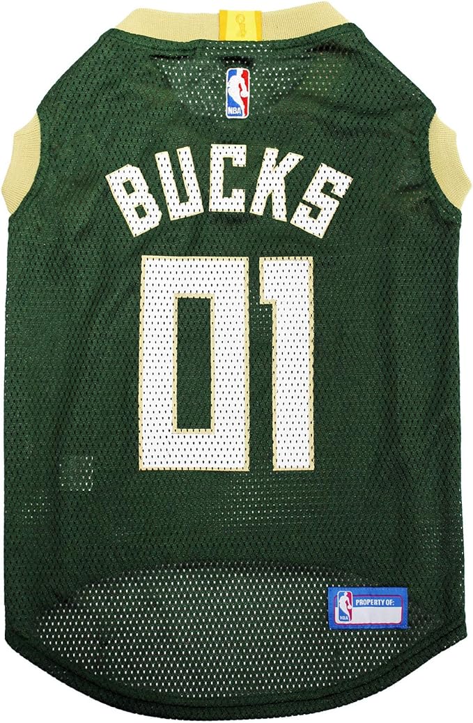 Pets First NBA MILWAUKEE BUCKS DOG Jersey, X-Large - Tank Top Basketball Pet Jersey