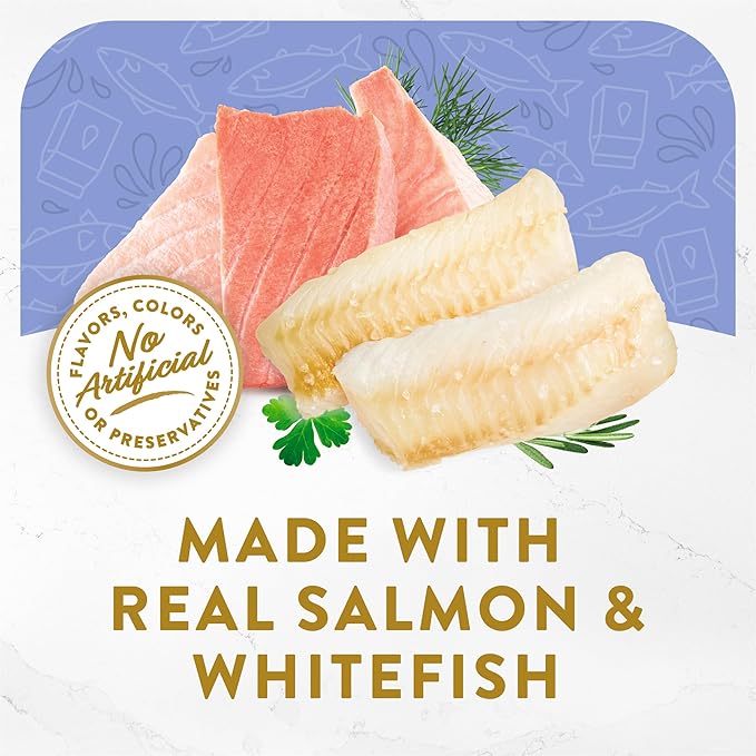 Fancy Feast Purina Lickable Wet Cat Food Broth Topper,Creamy Wild Salmon and Whitefish - 1.4 oz. Pouches,(Pack of 32)