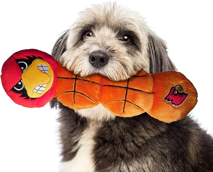 Pets First NCAA Louisville Cardinals - Cardinal Bird Mascot Plush Dog Toy with 5 Inner SQUEAKERS. 21" Long, One Size, UL-3226