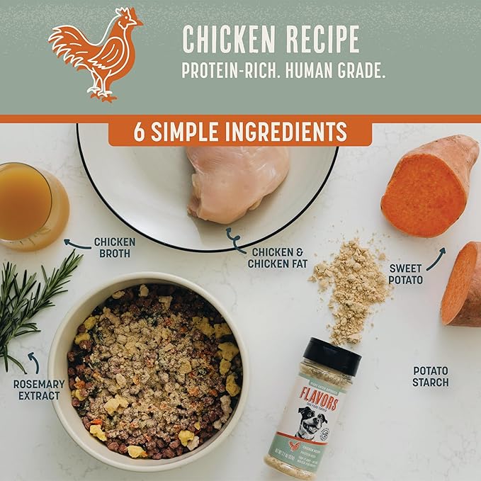 BEAUMONT BASICS Flavors Food Topper for Dogs, Chicken Recipe, 3.1-Ounce