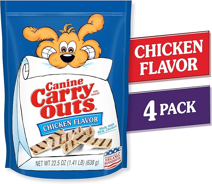 Canine Carry Outs Chicken Flavor Dog Treats, 22.5oz Bag, 4ct