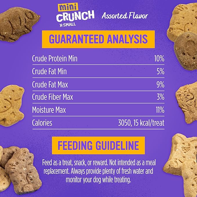 Blue Dog Bakery Natural Dog Treats, Mini Crunch, Assorted Flavors, 16.2oz, 3 Count