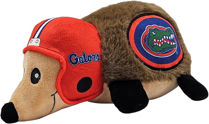 NCAA Florida Gators Plush Hedgehog Toy for Dogs & Cats, Cool Soft Pet Toy for Fun and Interactive Play, Dog Chew Toy with Squeaker, Licensed Hot Pet Toy
