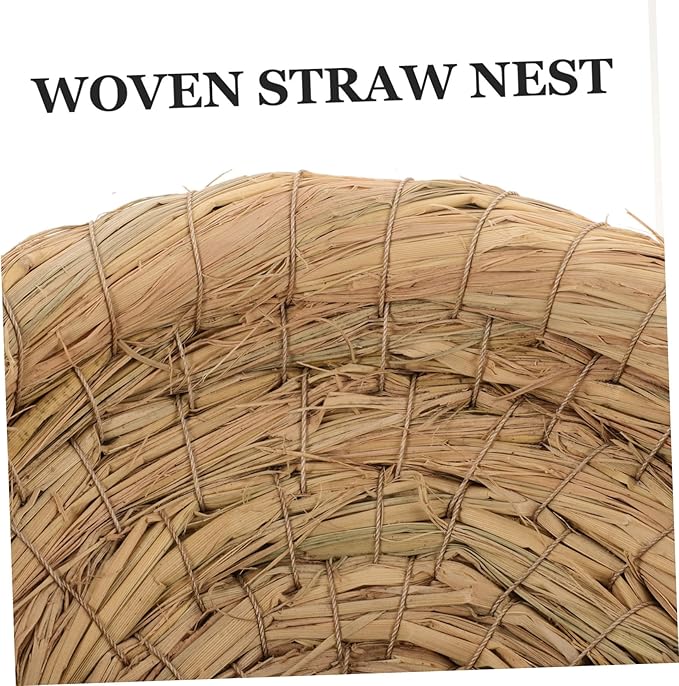 BESPORTBLE 5pcs Handwoven Small Animal Nest Cozy Woven Straw Sleeping Pad for Pets Comfortable Birdcage Accessories for Guinea Pigs and Chickens