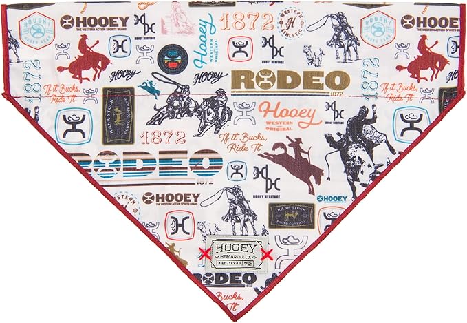 Hooey Nomad Dog Bandana, Polyester Dog Bandana with Graphic-Inspired Prints, Hooey Rodeo